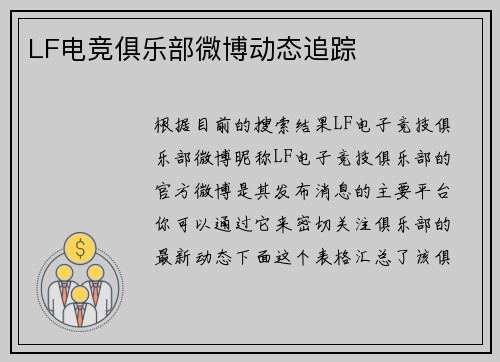 LF电竞俱乐部微博动态追踪